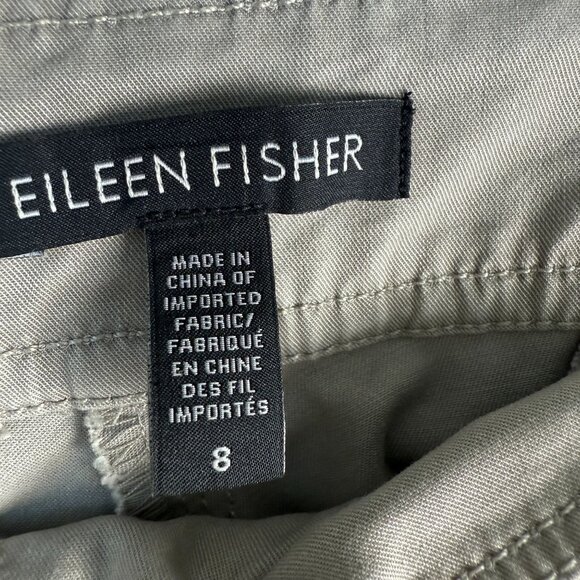 Eileen Fisher Pants Tapered Cargo Khaki Green Size 8 - Picture 5 of 8